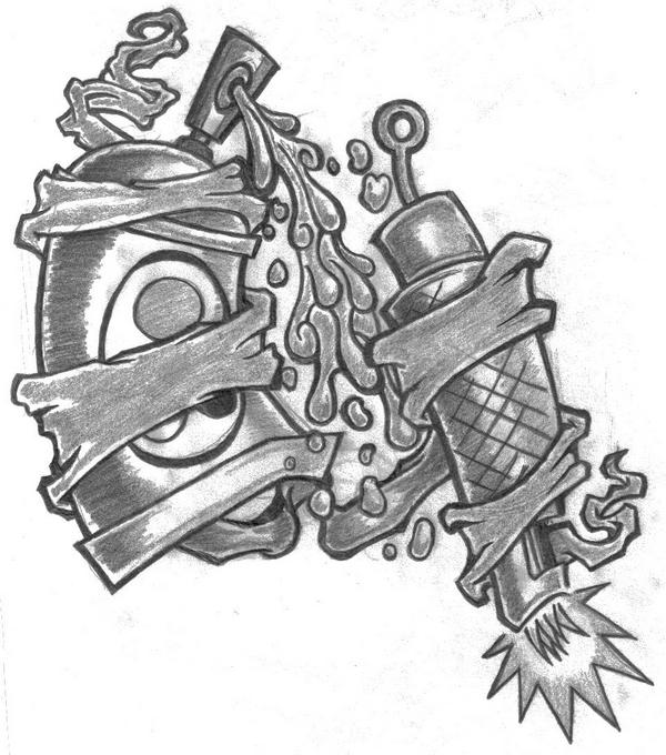 600x680 Spray Can And Tat Sketch By Paythapiper Devia On Pc Hot D Armband - Spray Can Sketch