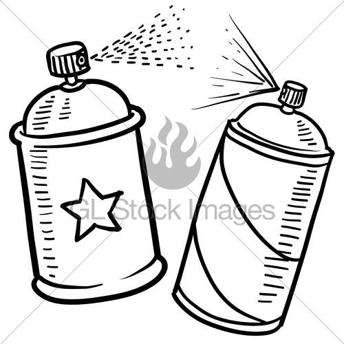 500x500 Spray Paint Can Sketch Gl Stock Images - Spray Can Sketch