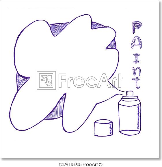 561x581 Free Art Print Of Spray Can Drawing On White Background. Message - Spray Can Sketch