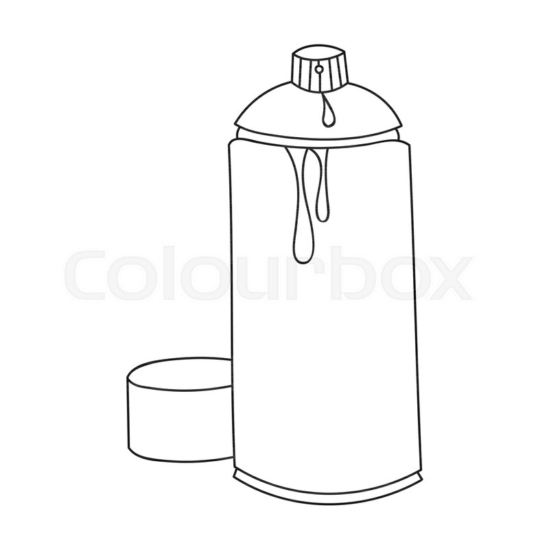 800x800 Spray Paint Can Icon In Outline Style Isolated On White Background - Spray Paint Can Sketch