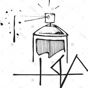 300x300 Black Spray Paint Drips Vectors Sohadacouri - Spray Paint Can Sketch
