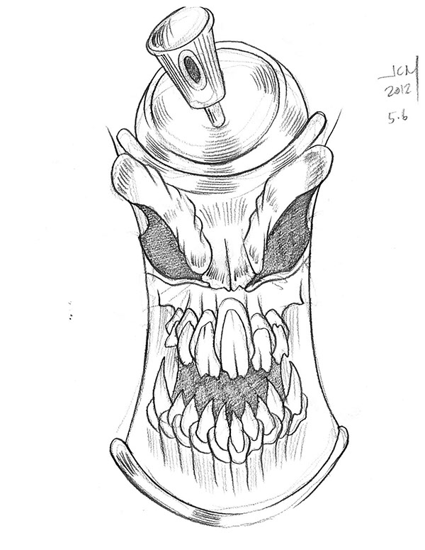 600x776 Spray Cans On Pratt Portfolios - Spray Sketch