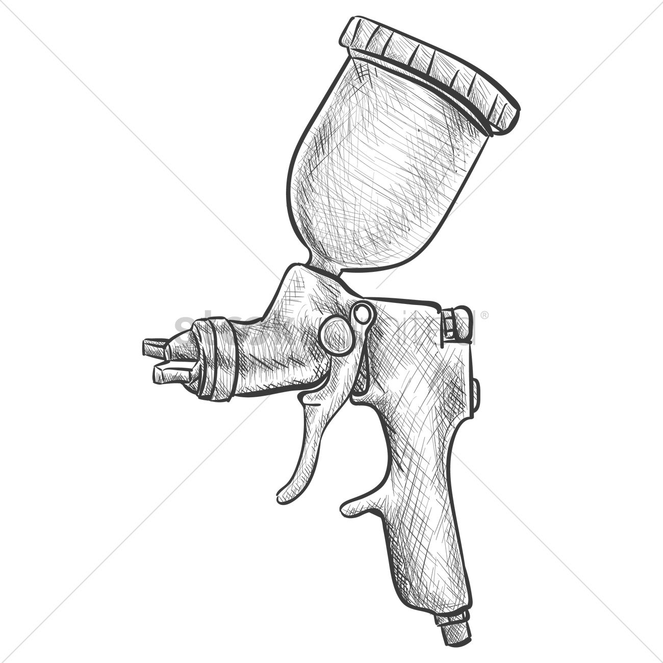 1300x1300 Spray Gun Vector Image - Spray Sketch
