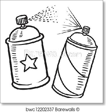 362x382 Art Print Of Spray Paint Can Sketch Barewalls Posters Amp Prints - Spray Sketch
