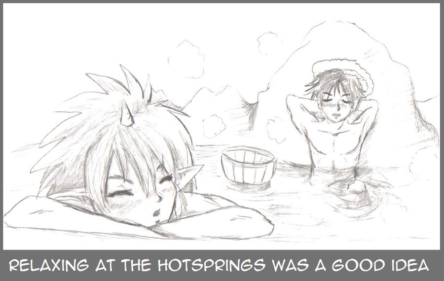 900x570 Yyh Hot Spring Sketch By Apeliotus - Spring Sketch