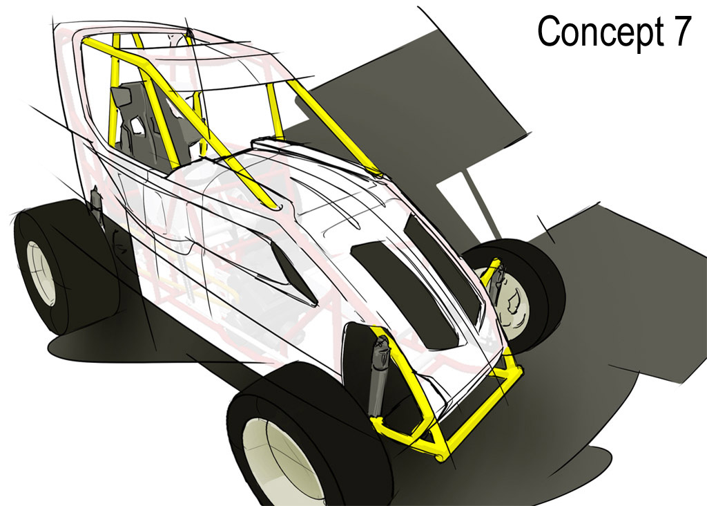 1024x732 Midget Hood Concept Sketches - Sprint Car Sketches