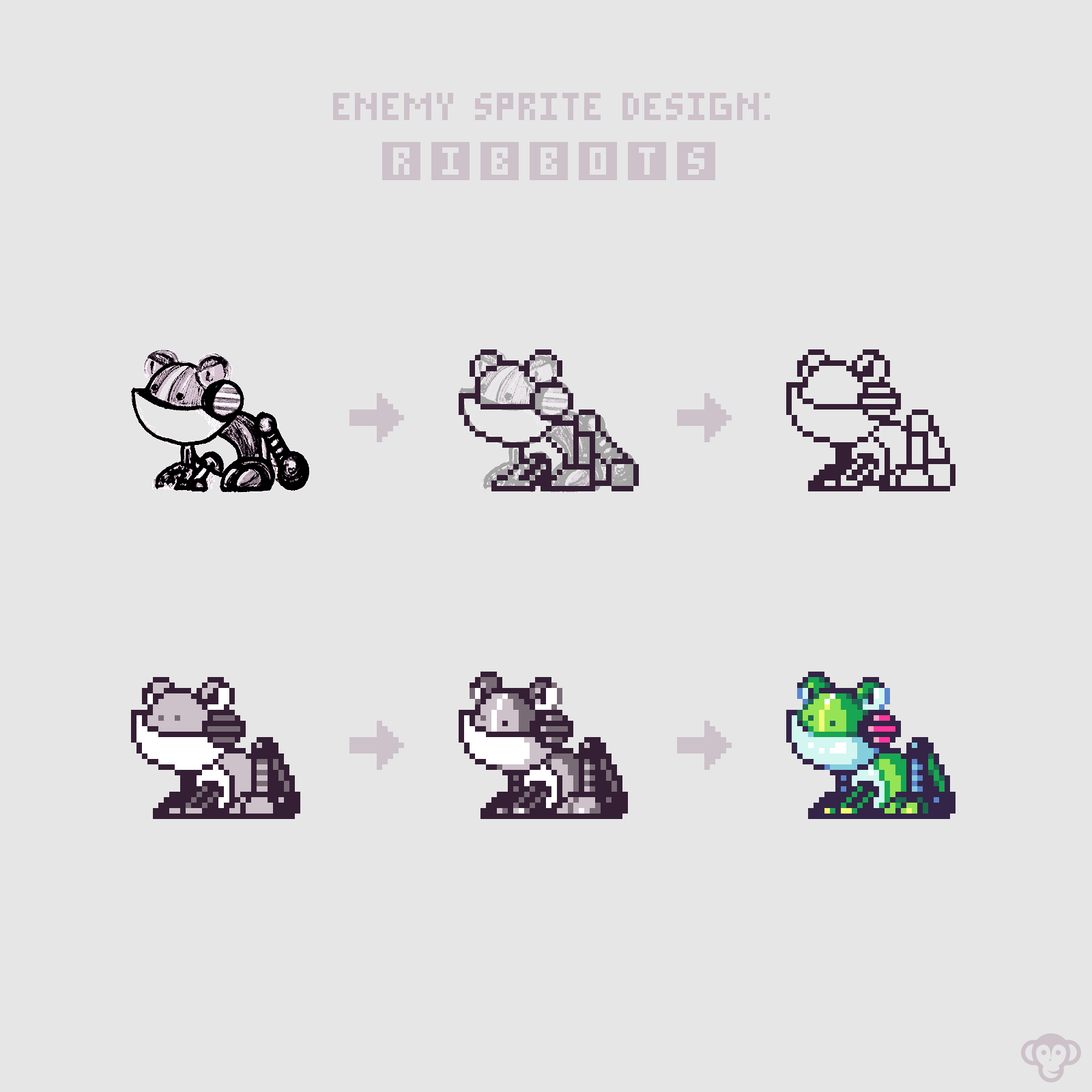 1600x1600 Oc] Robot Frog Enemy - Sprite Sketch