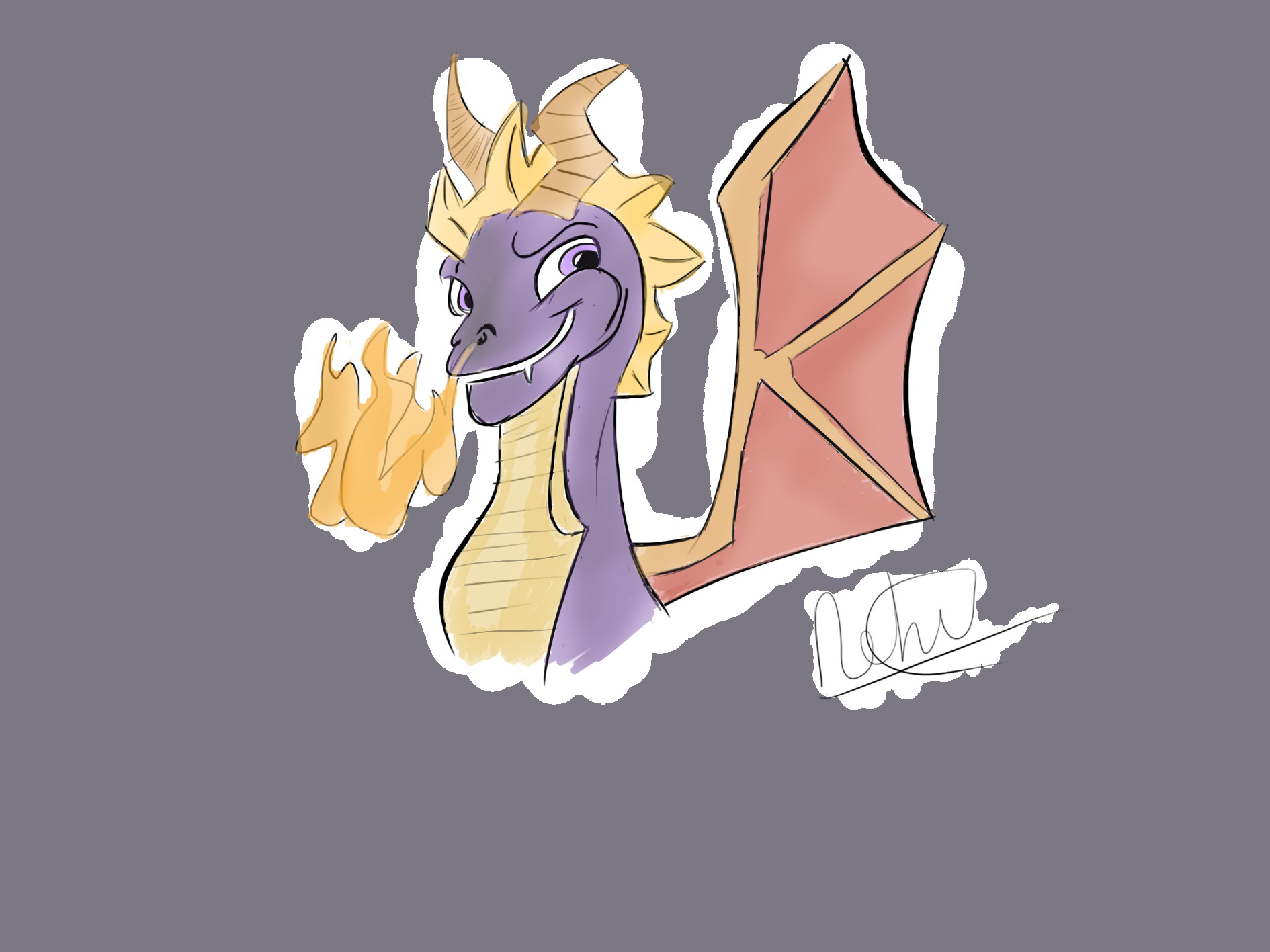 1890x1417 Rahul Choudhury - Spyro Sketch