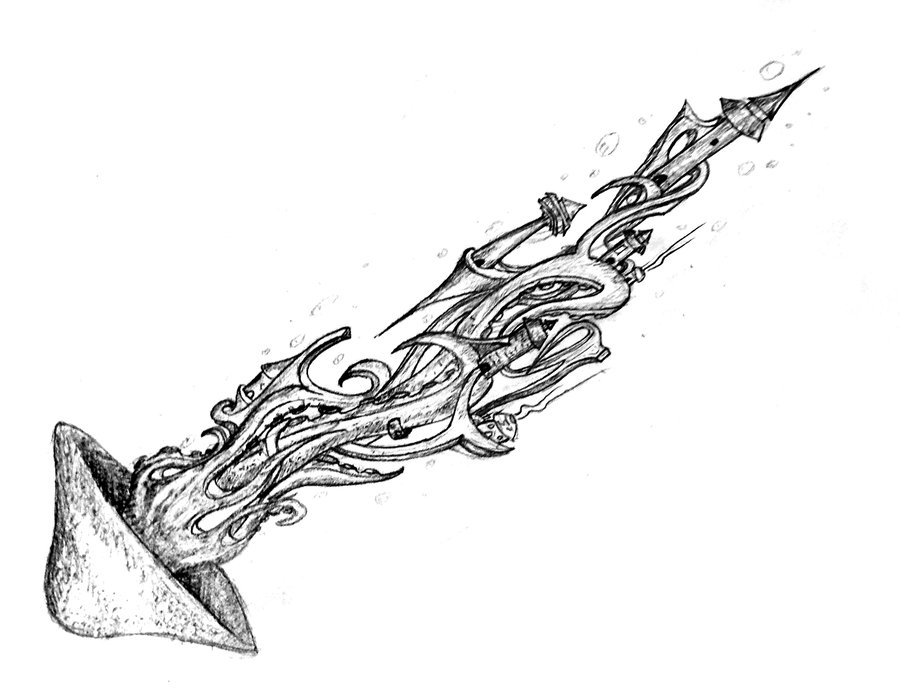 900x696 Squid Town - Squid Sketch