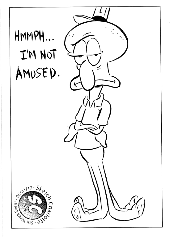 550x767 Library Sketch Squidward By Oh The Humanatee - Squidward Sketch