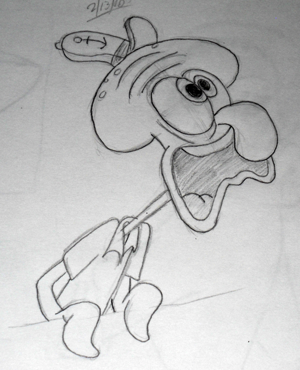 600x739 Squidward Sketch By Jessiestory - Squidward Sketch