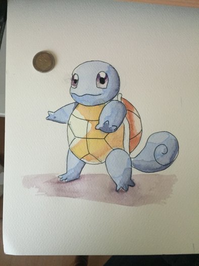 394x525 Squirtle Pokemon Original Watercolour Painting For Sale In - Squirtle Sketch