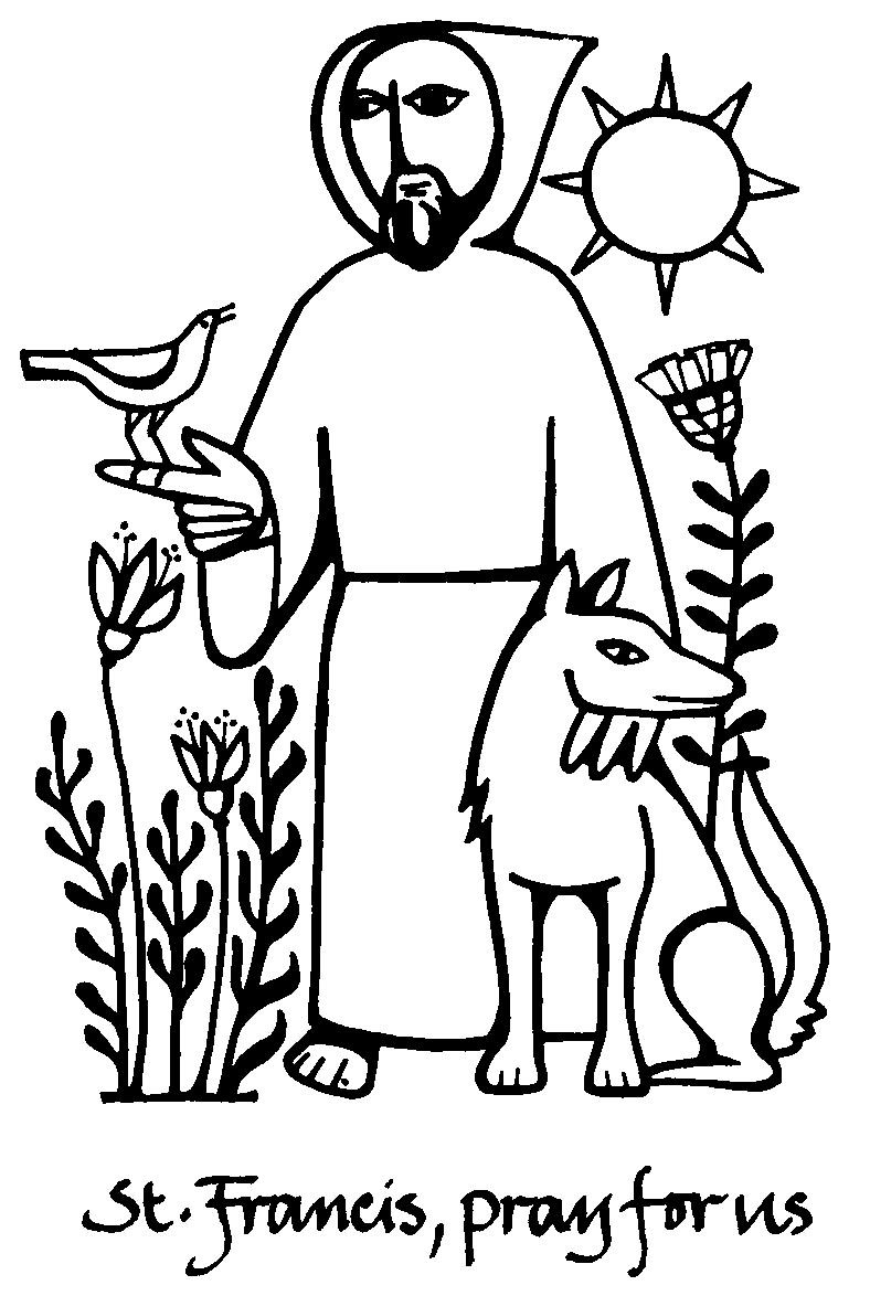 788x1174 Saint Francis Of Assisi Catholic Coloring Page. Feast Day Is - St Francis Of Assisi Sketch