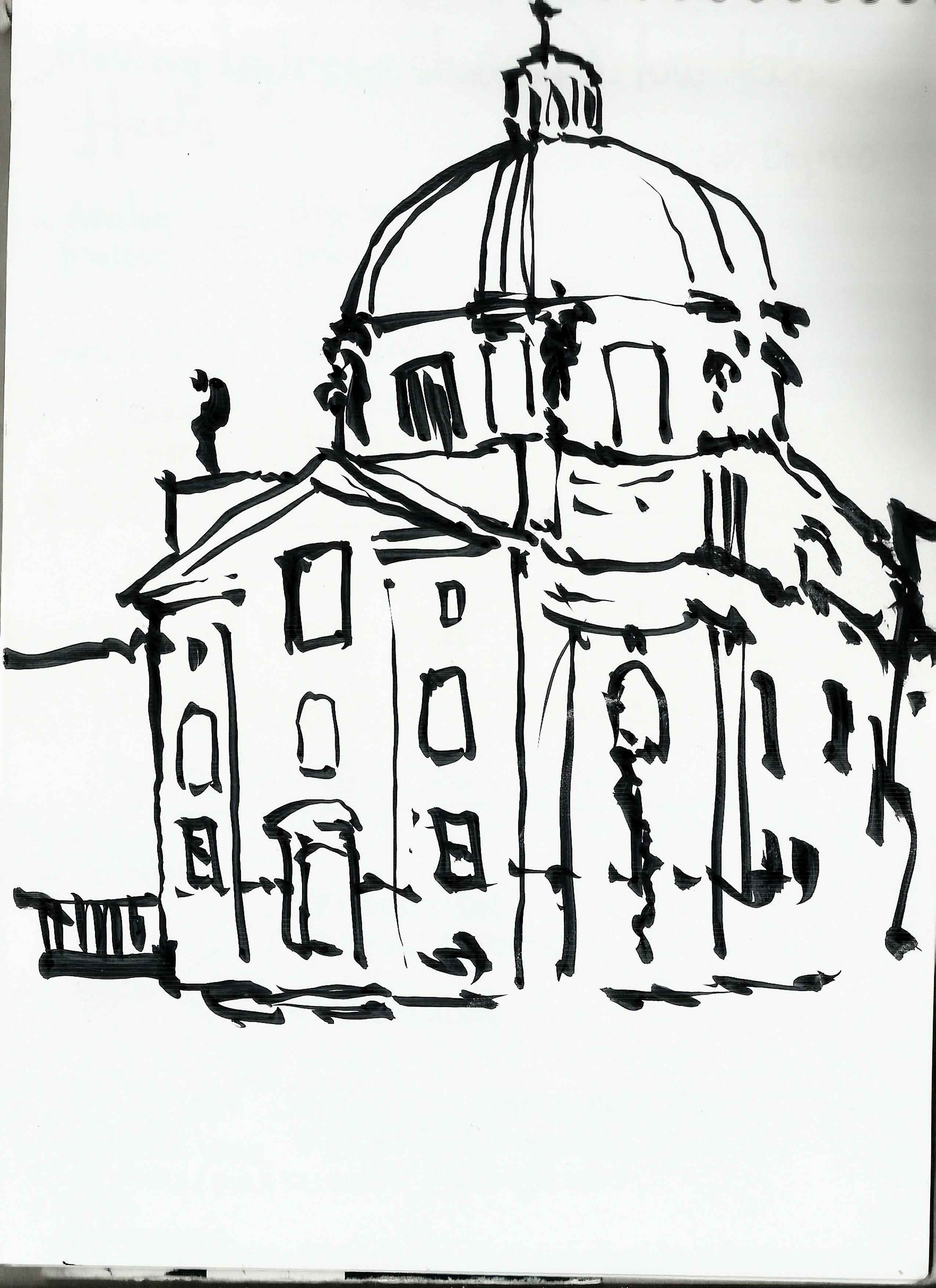 2550x3507 Saint Francis Of Assisi Church Prague. Ink On Paper Francisco - St Francis Of Assisi Sketch
