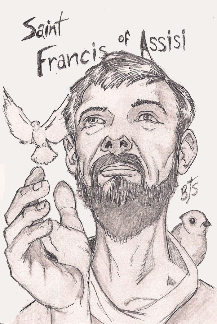 700x1042 Saint Of The Francis Of Assisi Concrete Life - St Francis Of Assisi Sketch
