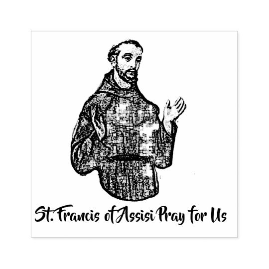 540x540 St. Francis Of Assisi Patron Saint Of Animals Rubber Stamp - St Francis Of Assisi Sketch