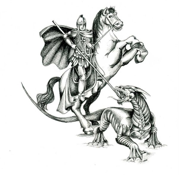 600x586 Saint George And The Dragon By Kauniitaunia - St George Sketch
