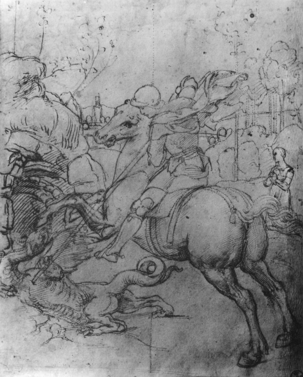 965x1200 Sketch Of St. George And The Dragon By Raphael Santi History - St George Sketch