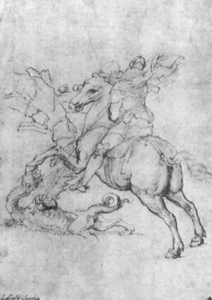 849x1200 Sketch Rider With A Spear For St. George And The Dragon By - St George Sketch