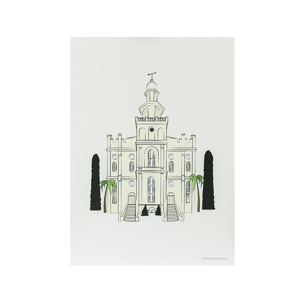 1010x1010 St. George Temple Print - St George Sketch