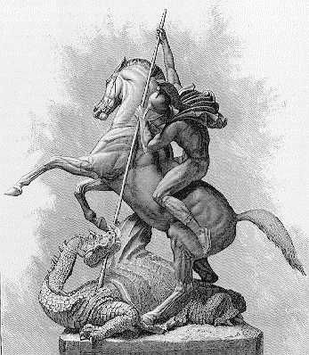 347x398 Antique Dragon Drawing - St George Sketch