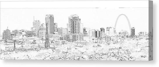 546x233 Saint Louis Skyline Canvas Prints - St Louis Skyline Sketch