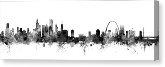 546x222 St Louis Canvas Prints Fine Art America - St Louis Skyline Sketch