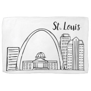307x307 St Louis Kitchen Amp Hand Towels Zazzle - St Louis Skyline Sketch