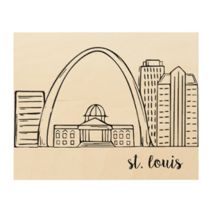 307x307 St Louis Skyline Art Amp Wall Zazzle - St Louis Skyline Sketch