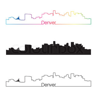 320x320 Denver Usa City Skyline Silhouette Vector Illustration Stock - St Louis Skyline Sketch