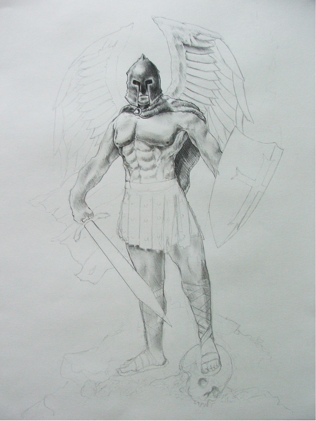 1050x1399 Joeleoneillustration - St Michael Sketch