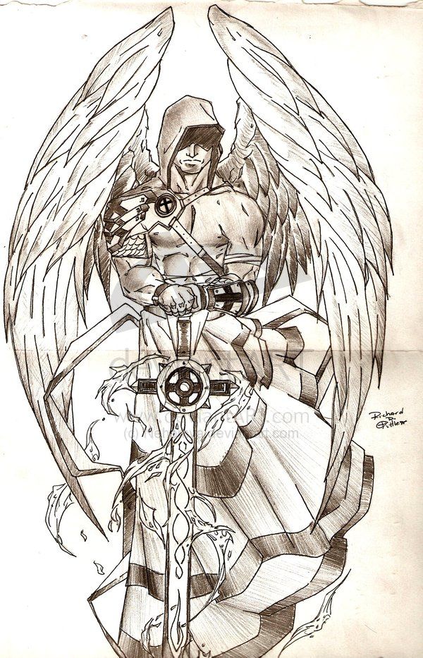 600x933 Archangel Michael - St Michael The Archangel Sketch