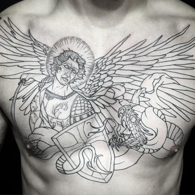 650x650 Best Saint Michael Tattoos Designs Amp Meanings (2018) - St Michael The Archangel Sketch