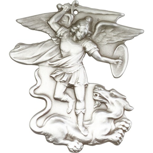 500x500 Antique Silver St. Michael The Archangel Keychain The Catholic - St Michael The Archangel Sketch
