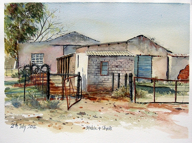 640x476 Shed And Stable Sketch. Barbara Philip - Stable Sketch