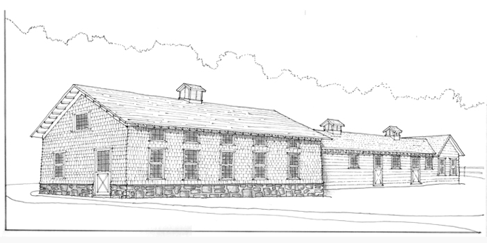 700x350 Sketches And Models Serge Young, Architect Hudson Valley - Stable Sketch