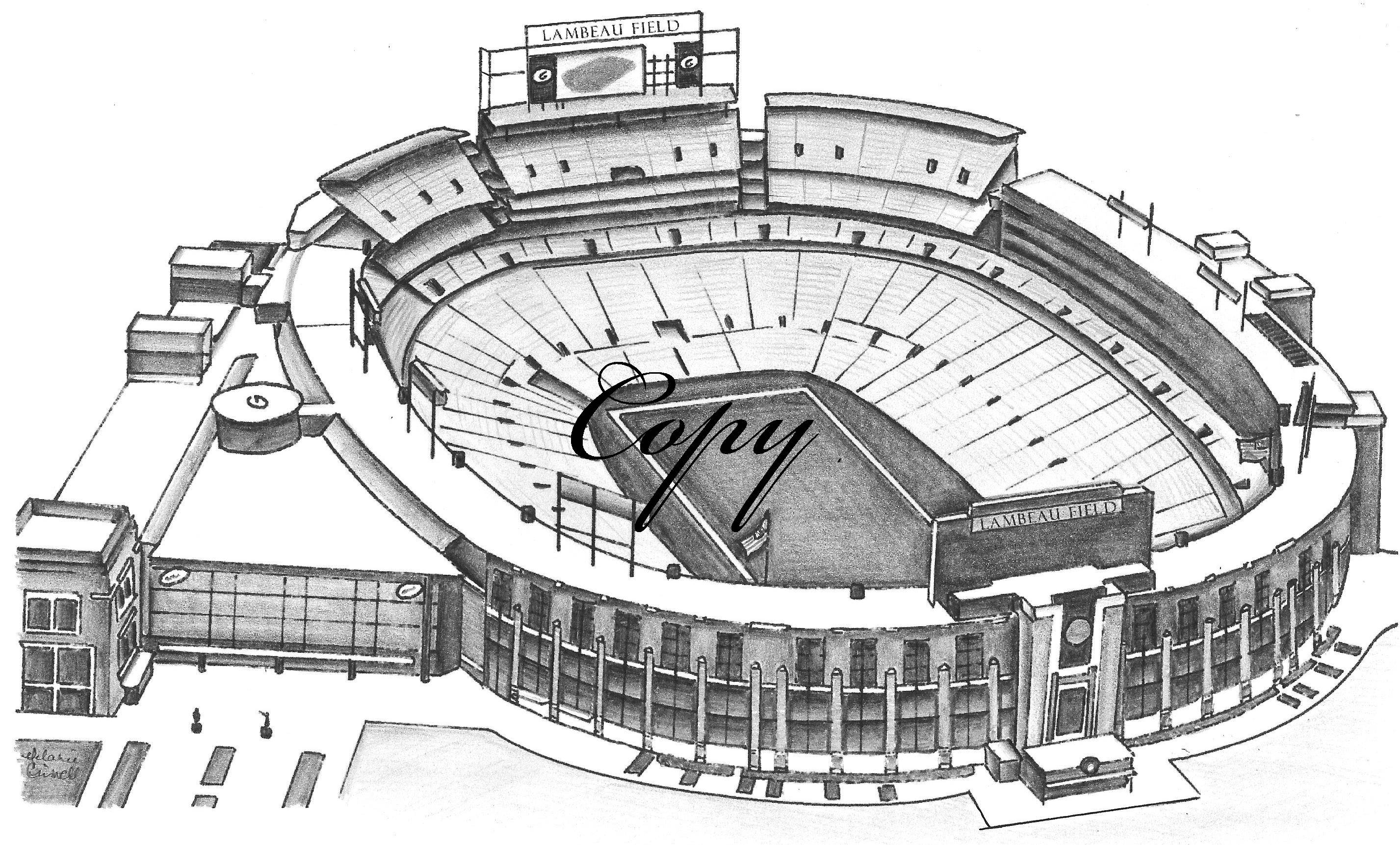 2854x1723 Green Bay Packers Stadium Print Etsy - Stadium Sketch