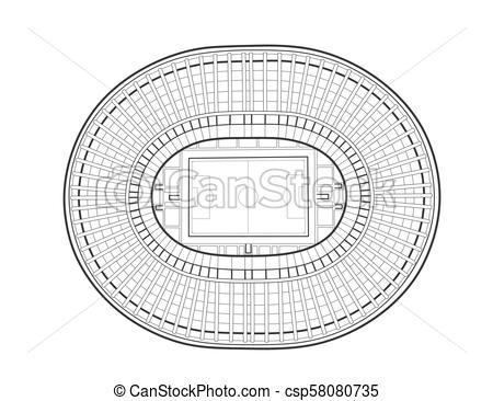 450x366 Hand Drawn Sketch Of The Main Stadium In Moscow. Vectors - Stadium Sketch