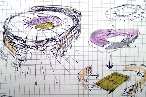 480x320 Sketch Of The Week Roma Football Stadium Features Building - Stadium Sketch