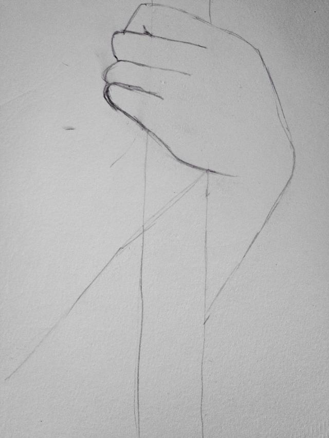 640x853 How To Draw A Hand Holding A Staff - Staff Sketch