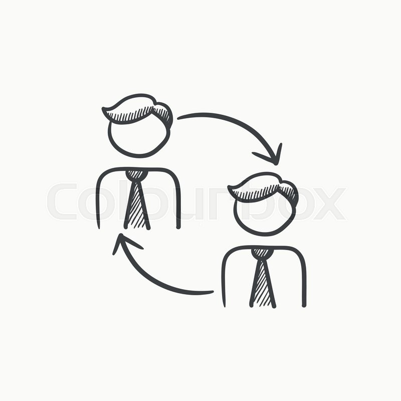 800x800 Staff Turnover Vector Sketch Icon Isolated On Background. Hand - Staff Sketch