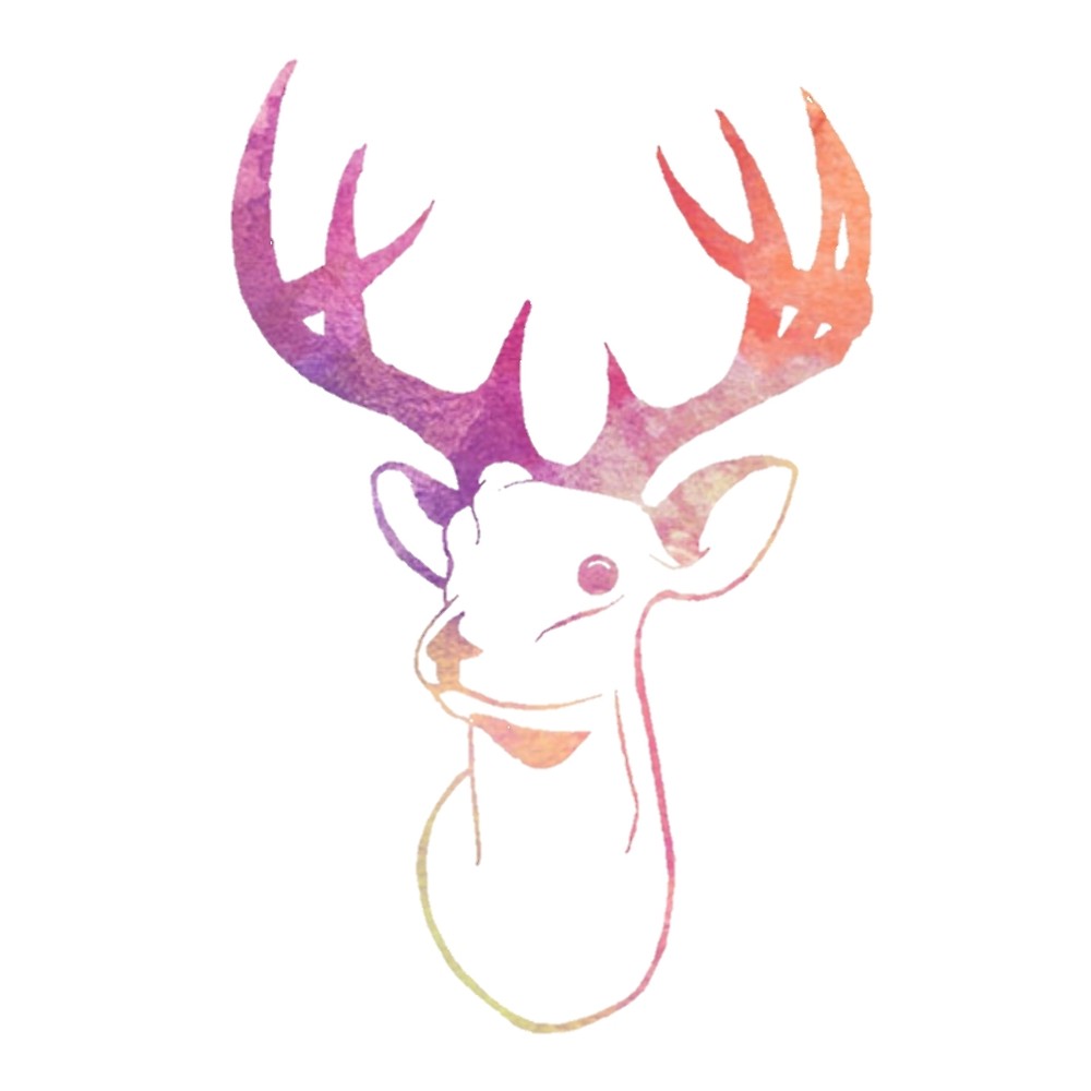 1000x1000 Stag Head Sketch By Craig Lomax Redbubble - Stag Head Sketch