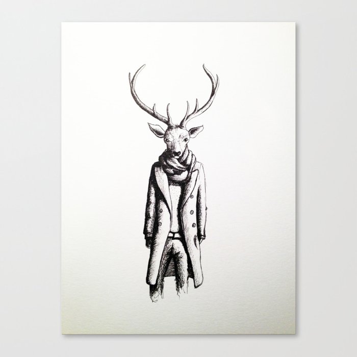 700x700 Stag (Sketch) Canvas Print By Lordcolinoneal Society6 - Stag Sketch