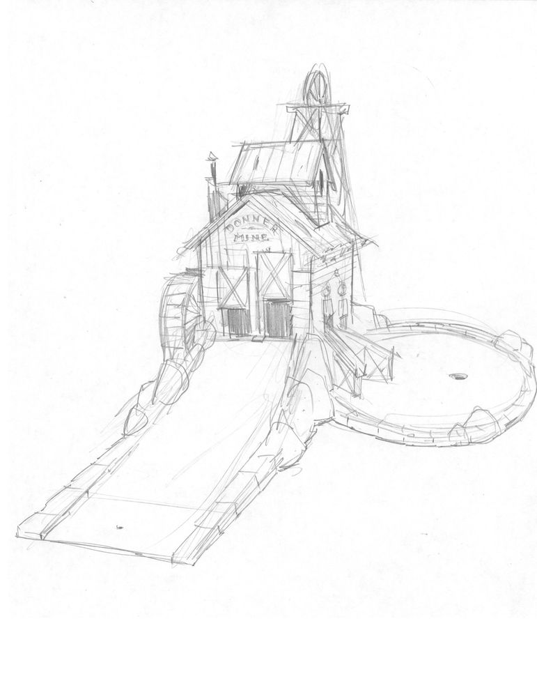 771x1000 Artists Drawing Of Hole - Stagecoach Sketch