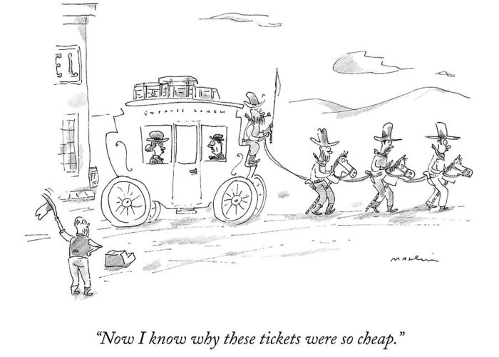 700x500 Two Travellers On Stagecoach Notice That Greeting Card For Sale By - Stagecoach Sketch