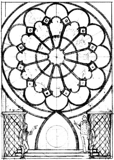 380x532 The Daily Drawing By Tom Krepcio November 2004 Archives - Stained Glass Sketch