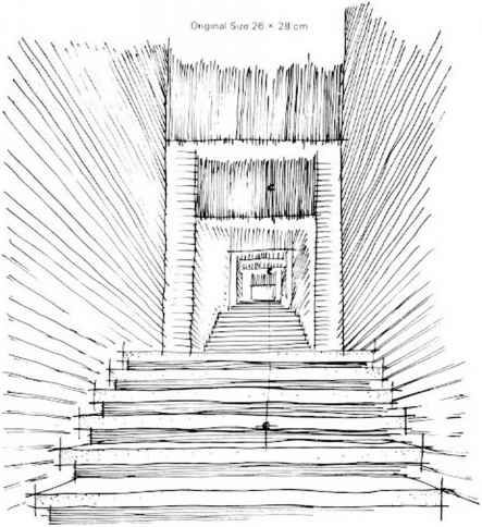 443x484 Perspective Drawing Of Staircase - Stairs Sketch