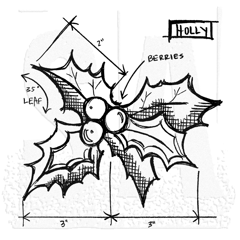 800x800 Tim Holtz Wood Mounted Stamp - Stamp Sketch