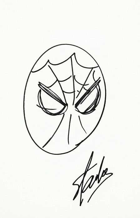 448x700 Spiderman - Stan Lee Sketch
