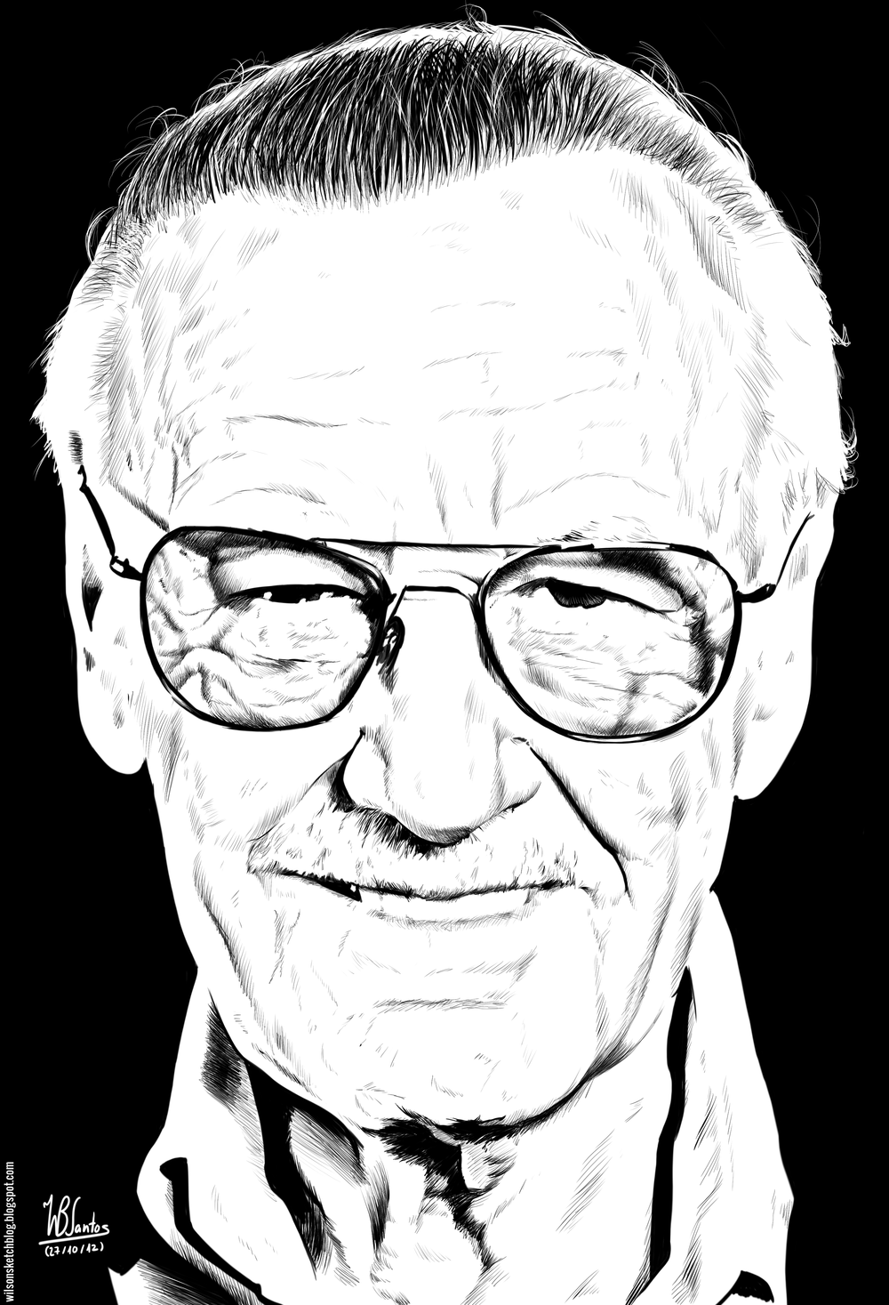 1000x1467 Stan Lee (Ink Drawing) - Stan Lee Sketch
